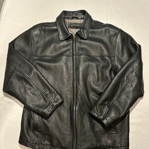 Perry Ellis Black Leather Jacket